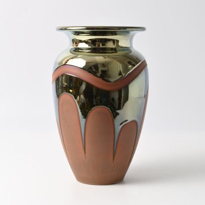 French Art Deco Metallic Glaze Vase, 1930s-IXK-1785837