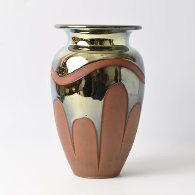 French Art Deco Metallic Glaze Vase, 1930s-IXK-1785837