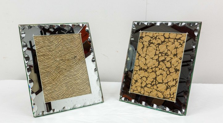 French Art Deco Mirror Standing Photo Frames, 1930s, Set of 2-RIU-1364698