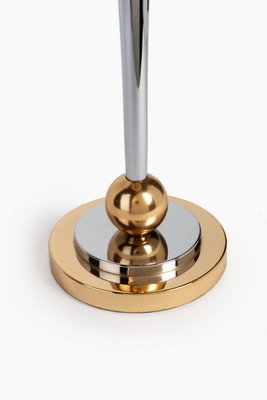 French Art Deco Nickel and Golden Brass Lamp in the Style of Mazda-QRS-1261271