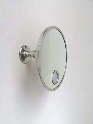 French Art Deco Nickel Le Mirophar Wall Mirrors with Magnifying Element & Light from Brot, Set of 2-EY-900187