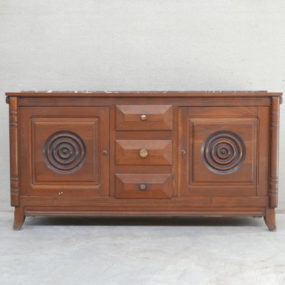 French Art Deco Oak and Marble Sideboard in the Style of Dudouyt-JRP-1054193