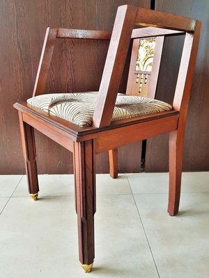 French Art Deco Oak Desk Chair, 1930s-POM-885553