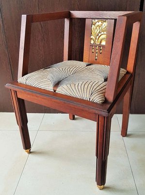 French Art Deco Oak Desk Chair, 1930s-POM-885553