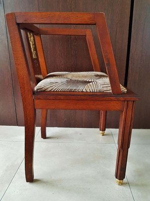 French Art Deco Oak Desk Chair, 1930s-POM-885553