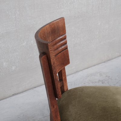 French Art Deco Oak Dining Chairs by Charles Dudouyt, Set of 6-JRP-1124359