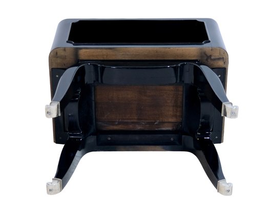 French Art Deco Open Nightstands in Black Piano Lacquer, 1930s-1940s, Set of 2-CXC-1752746