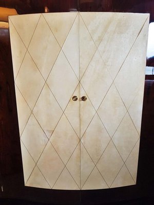 French Art Deco Parchment Wardrobe in the Style of Jean Pascaud, 1930s-POM-885506