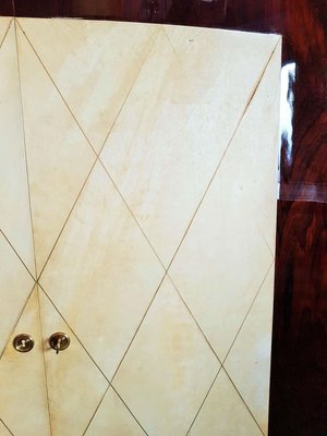 French Art Deco Parchment Wardrobe in the Style of Jean Pascaud, 1930s-POM-885506