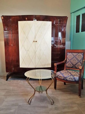 French Art Deco Parchment Wardrobe in the Style of Jean Pascaud, 1930s-POM-885506