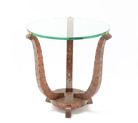 French Art Deco Patinated & Hammered Copper Gueridon Table, 1930s-MY-912529