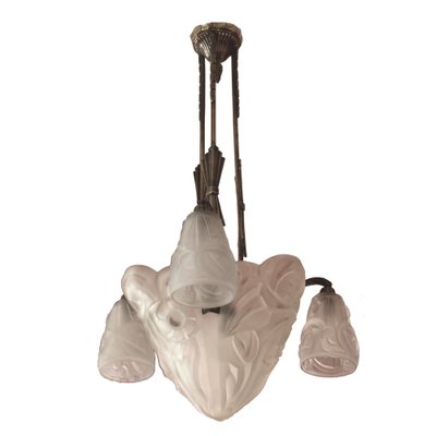 French Art Deco Pendant Lamp by David Gueron for Verrerie d'Art Degué, 1930s-SY-1721548