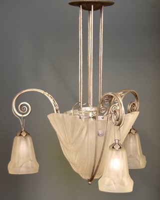 French Art Deco Pendant Lamp by David Gueron for Verrerie Dart Degué, 1920s-SY-1800387