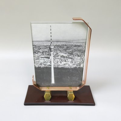 French Art Deco Picture in Brass, Copper & Bakelite-EY-1092259