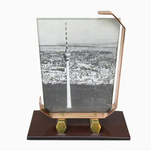 French Art Deco Picture in Brass, Copper & Bakelite-EY-1092259