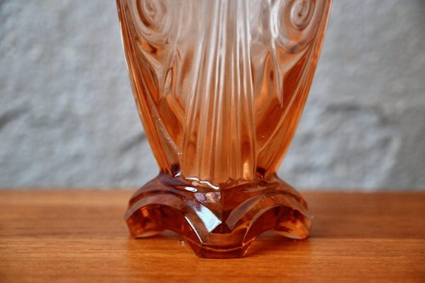 French Art Deco Pink Glass Vase, 1940s-AIU-1802424