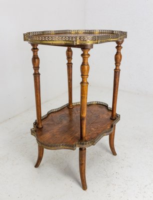 French Art Deco Poplar and Brass Serving or Side Table, 1930s-RIU-1329293