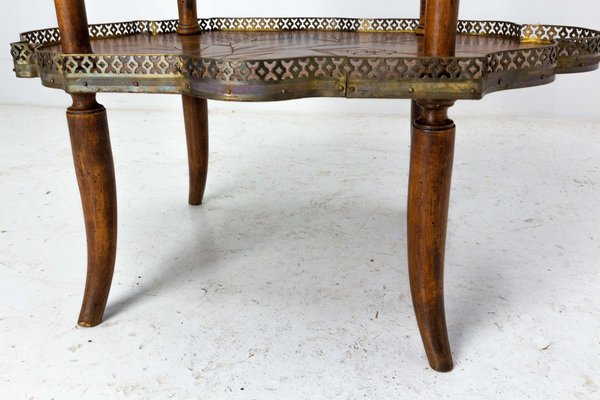 French Art Deco Poplar and Brass Serving or Side Table, 1930s-RIU-1329293