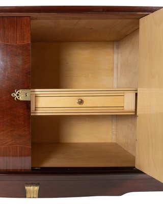 French Art Deco Sideboard with Marquetry and Brass Fittings, 1940s-CXC-1824425