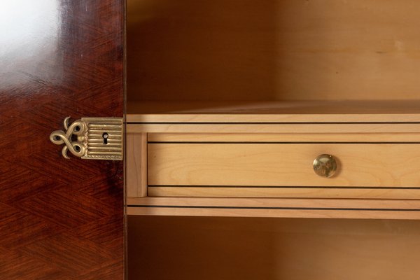 French Art Deco Sideboard with Marquetry and Brass Fittings, 1940s-CXC-1824425