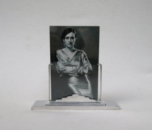 French Art Deco Skyscraper Picture Frame in Polished Aluminum