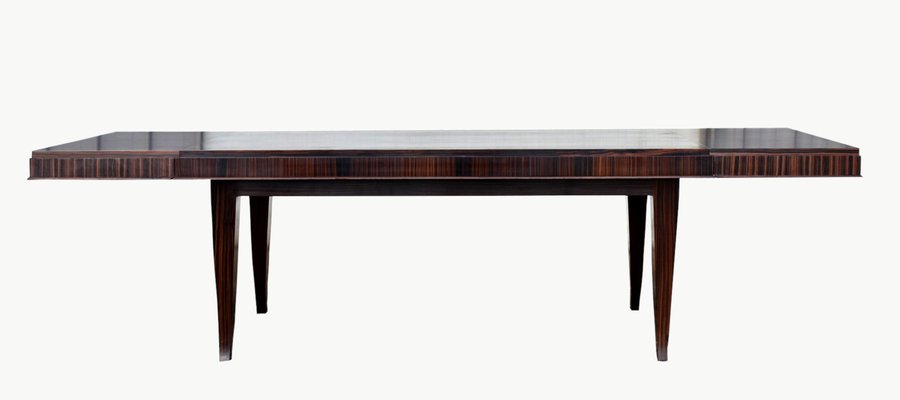 French Art Deco Style Macassar Ebony Dining Table-CTD-1107259