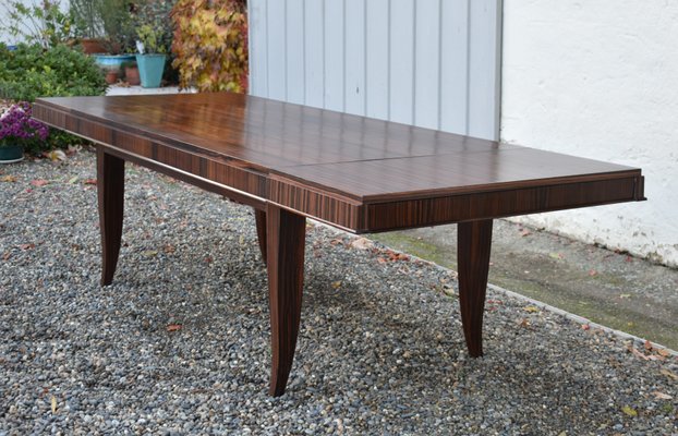 French Art Deco Style Macassar Ebony Dining Table-CTD-1107259