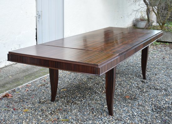 French Art Deco Style Macassar Ebony Dining Table-CTD-1107259