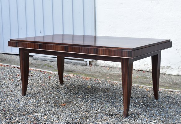 French Art Deco Style Macassar Ebony Dining Table-CTD-1107259