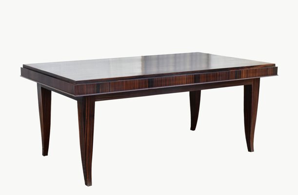 French Art Deco Style Macassar Ebony Dining Table-CTD-1107259