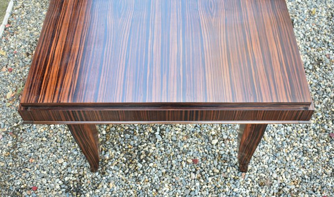 French Art Deco Style Macassar Ebony Dining Table-CTD-1107259