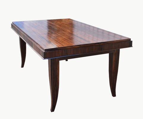 French Art Deco Style Macassar Ebony Dining Table-CTD-1107259