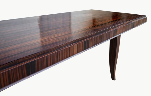 French Art Deco Style Macassar Ebony Dining Table-CTD-1107259