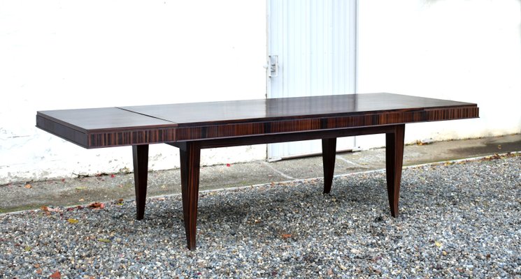 French Art Deco Style Macassar Ebony Dining Table-CTD-1107259