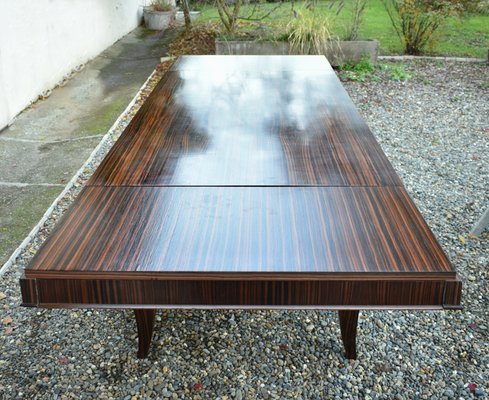 French Art Deco Style Macassar Ebony Dining Table-CTD-1107259