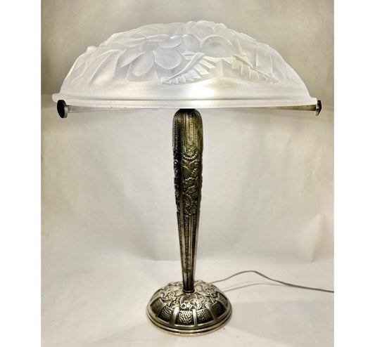 French Art Deco Table Lamp attributed to Léon Hugue, 1929