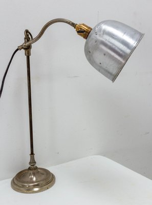 French Art Deco Table Lamp in Aluminium, 1930-RIU-1371074