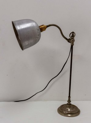 French Art Deco Table Lamp in Aluminium, 1930-RIU-1371074