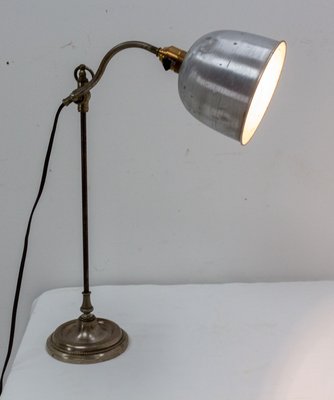 French Art Deco Table Lamp in Aluminium, 1930-RIU-1371074