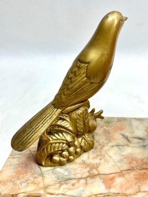 French Art Deco Table Lamp with Stylized Spelter Representation of Bird, 1935-MJY-1743408