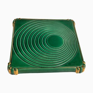 French Art Deco Trivet in Ceramic Green, 1940-UR-2023137