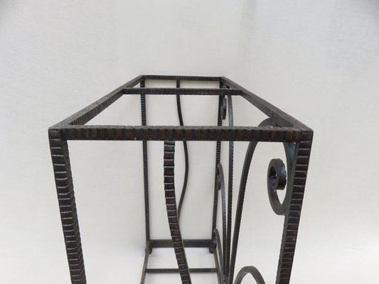 French Art Deco Umbrella Stand in Wrought Iron in the style of Edgar Brandt-EY-980475