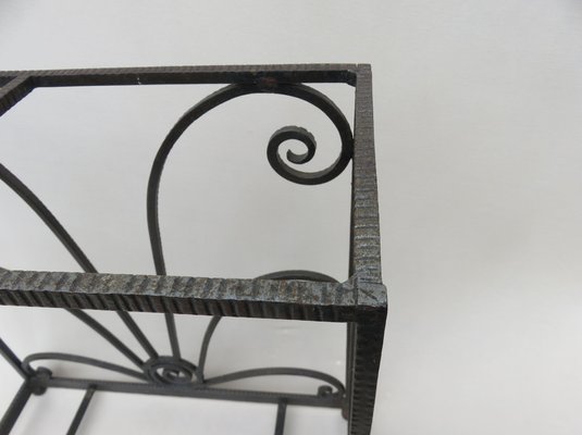 French Art Deco Umbrella Stand in Wrought Iron in the style of Edgar Brandt-EY-980475