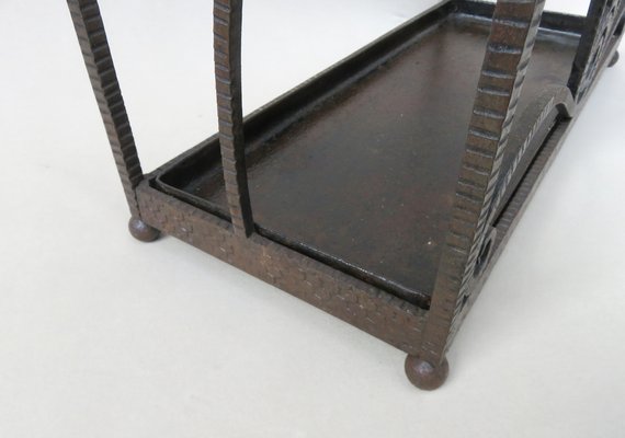 French Art Deco Umbrella Stand in Wrought Iron in the style of Edgar Brandt-EY-980475