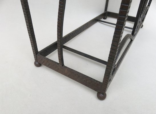 French Art Deco Umbrella Stand in Wrought Iron in the style of Edgar Brandt-EY-980475