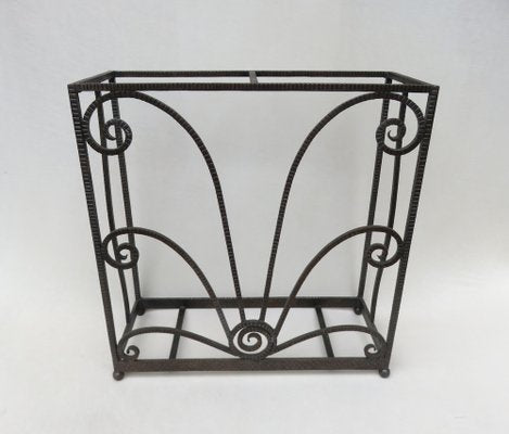 French Art Deco Umbrella Stand in Wrought Iron in the style of Edgar Brandt-EY-980475