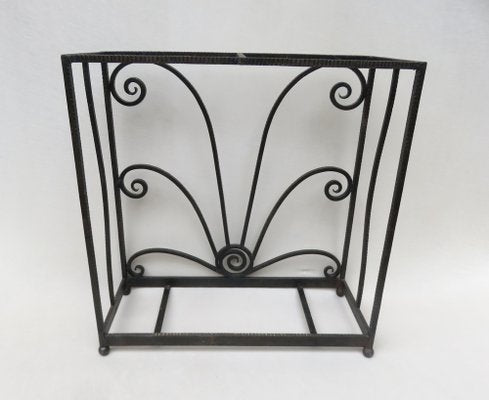 French Art Deco Umbrella Stand in Wrought Iron in the style of Edgar Brandt-EY-980475