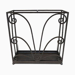 French Art Deco Umbrella Stand in Wrought Iron in the style of Edgar Brandt-EY-980475