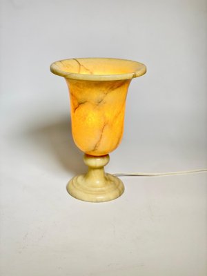 French Art Deco Urn Shaped Table Lamp in Alabaster, 1940-UR-1385711