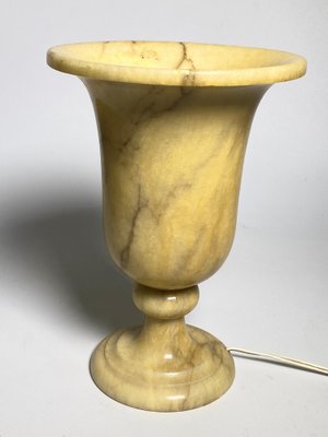 French Art Deco Urn Shaped Table Lamp in Alabaster, 1940-UR-1385711